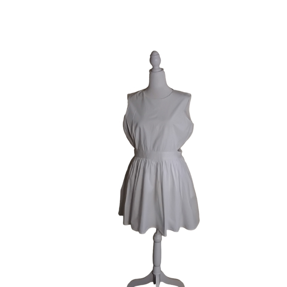 French Connection Women's  White Sleeveless Adelade Cutout Mini Dress. Size XL